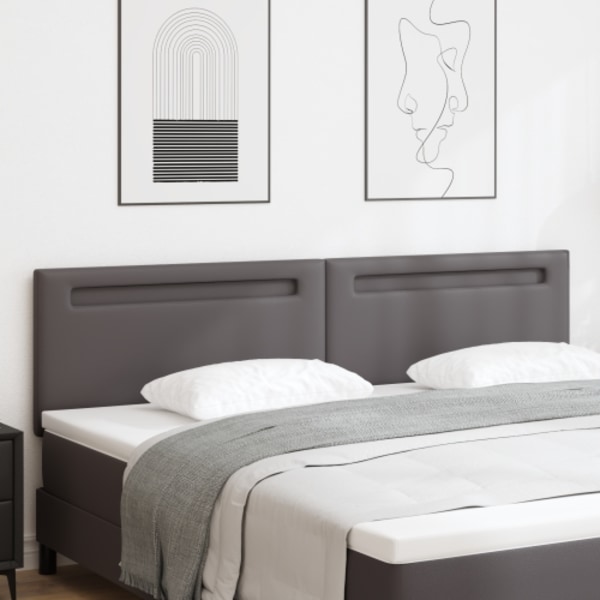 Sänggavel Enkel Design Grå 200 cm Kunstläder