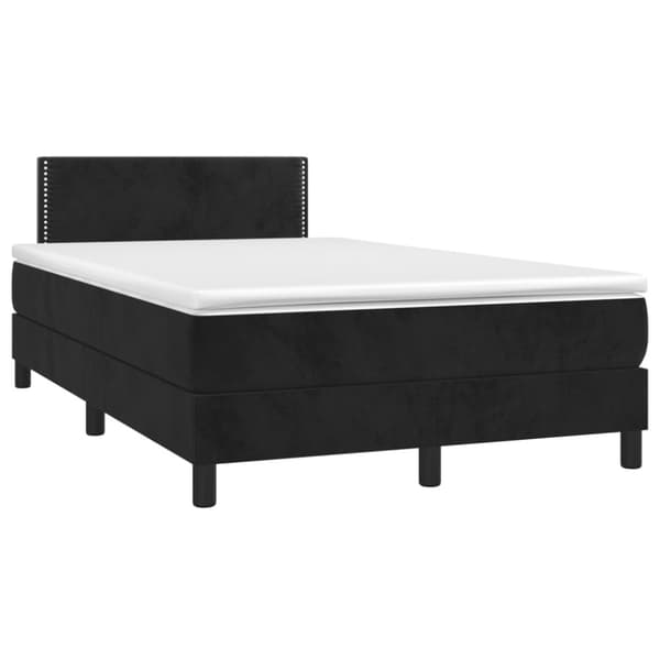 Ramsäng med madrass svart 120x190 cm sammet