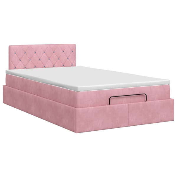 Ottoman säng med madrass Rosa 120 x 200 cm Sammet