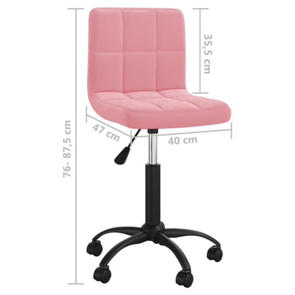 Snurrbar matstol rosa sammet