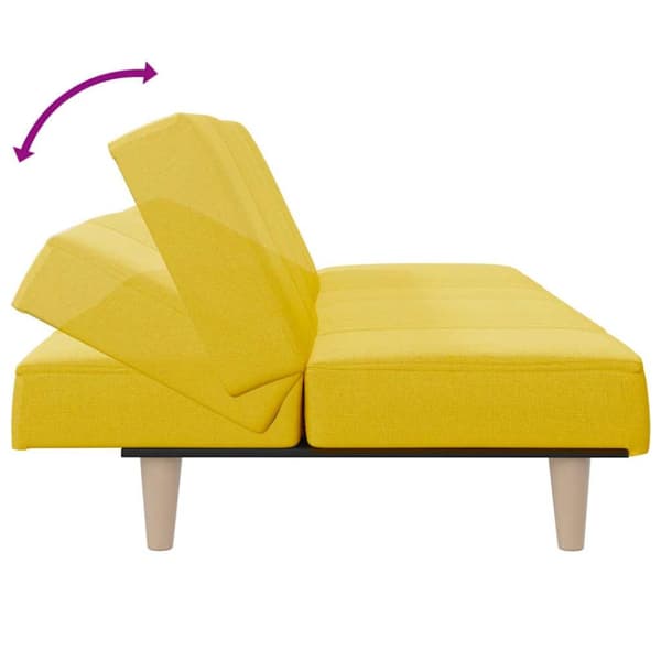 Bäddsoffa ljusgul tyg