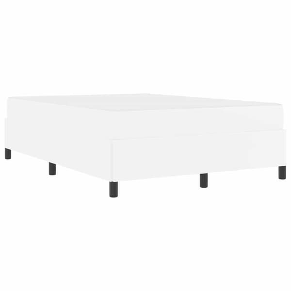 Sängram med madrass Vit 140 x 190 cm tyg