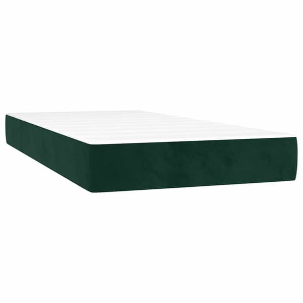 Ramsäng med madrass mörkgrön 90x190 cm sammet