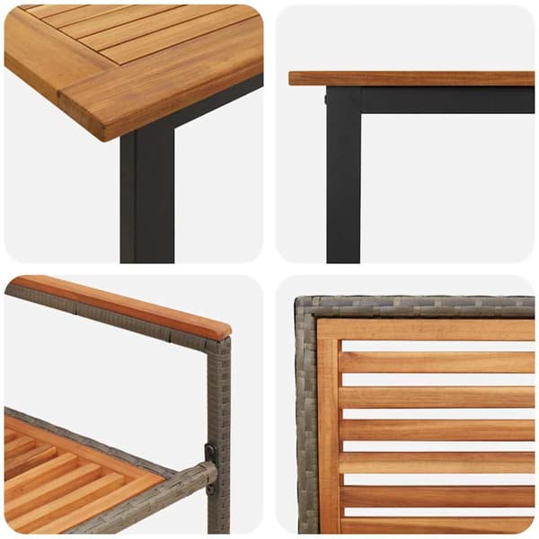 Trädgårdsmöbelset 5 pcs Grå Massivt Akaciaträ