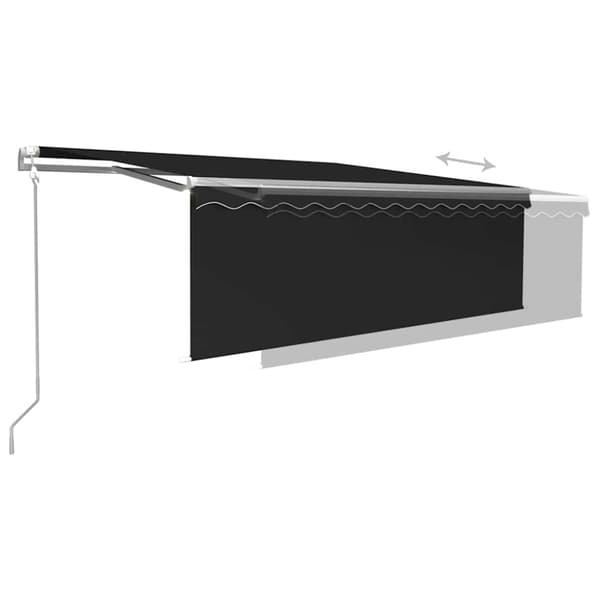 Automatisk markis vindsensor rullgardin LED 4,5x3m antracit