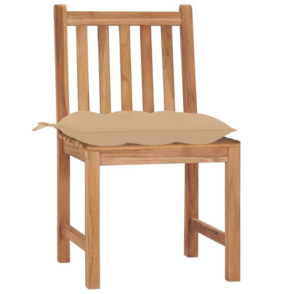 Trädgårdsstolar 2 st med dynor massiv teak
