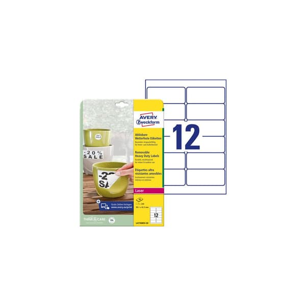 Etikett AVERY Slitst 99,1x42,3mm 240/fp