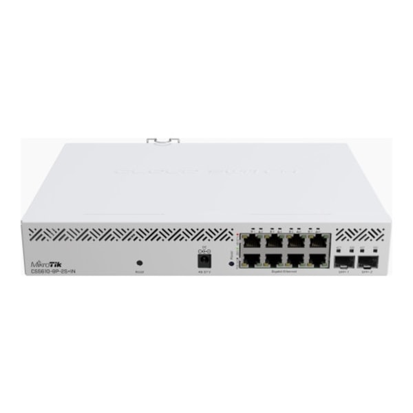 MikroTik CSS610-8P-2S+IN - switch - 8 portar - smart - rackmonterbar Vit