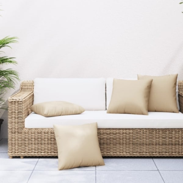Soffkuddar 4 st beige 40x40 cm tyg