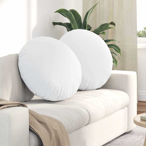Sittkuddar 2 pcs Vit Ø60 x 21 cm tyg
