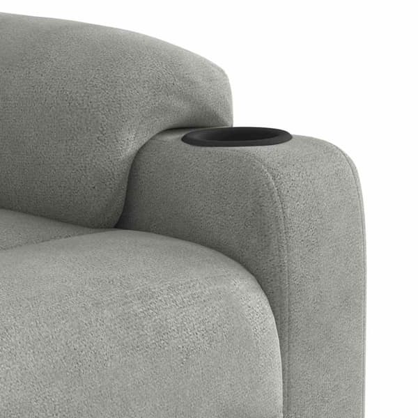 Massagefåtölj ljusgrå mikrofibertyg