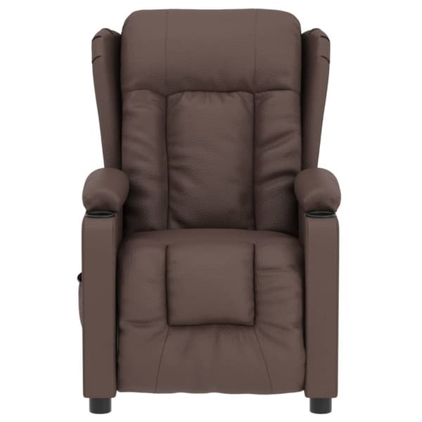 Elektronisk reclinerfåtölj brun konstläder