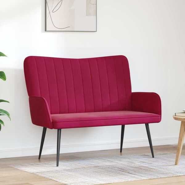 Tvåsitssoffa Vinröd 115 x 61 x 87 cm Sammet