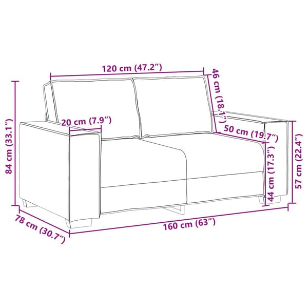 Soffa 2 st Beige Linnenblandad tyg
