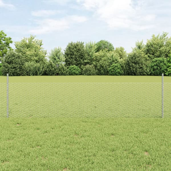 Stängsel med stolpe Silver 0,5 x 10 m Stål