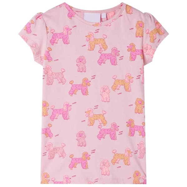 Barnpyjamas med korta ärmar ljusrosa 104