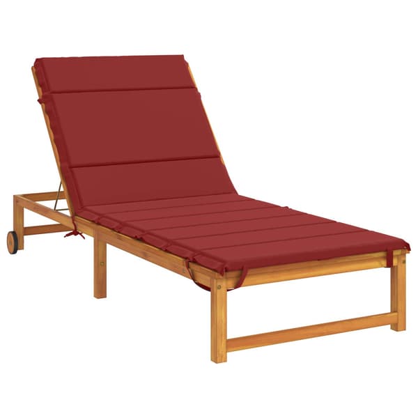 Solstol Kudde GEMERT 100% Polyester Vinröd 200 x 80 x 3 cm