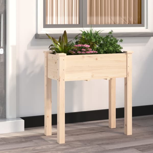 Odlingslåda med foder 71x37x76 cm massivt granträ