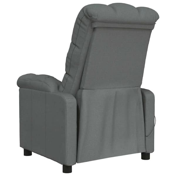 Massagefåtölj mörkgrå tyg