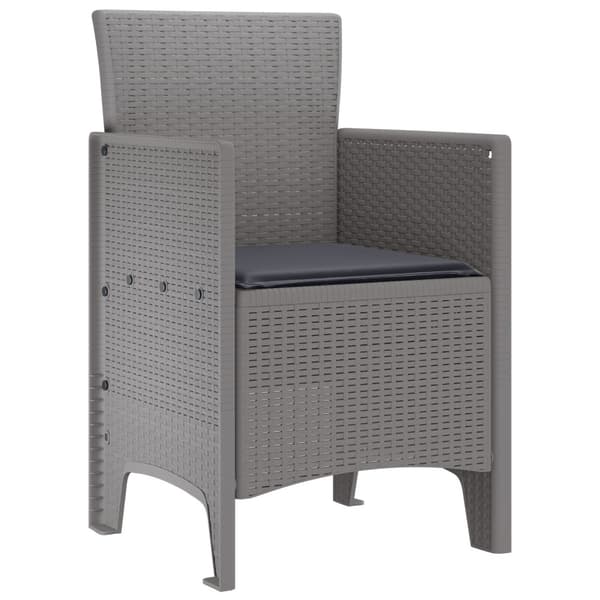 Trädgård Stol 2 pcs Ljusgrå 53 x 49 x 85 cm Polypropylen