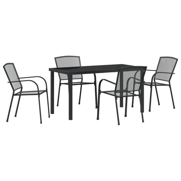 Trädgårdsmöbelset 5 pcs Antracit Pulverlackerat stål