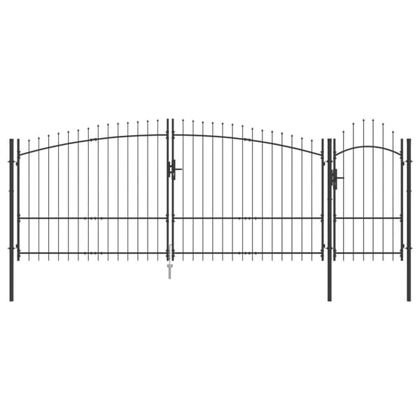 Trädgårdsgrind med lås Woerden Grå 175 x 500 cm Stål