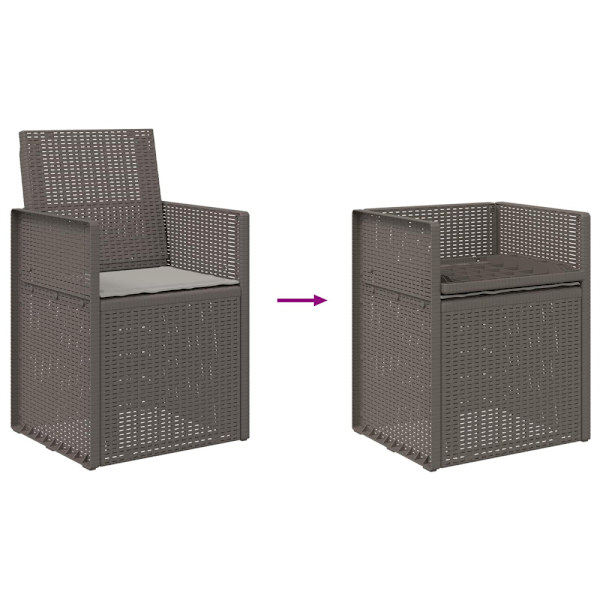Trädgårdsmatstolar 2 pcs Ljusgrå PP