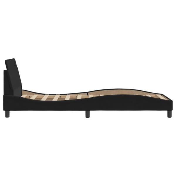 Bed Frame with Headboard "Dover" Black 90x200 cm Velvet