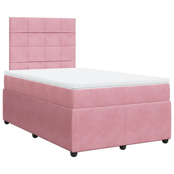 Ramsäng med madrass rosa 120x190 cm sammet