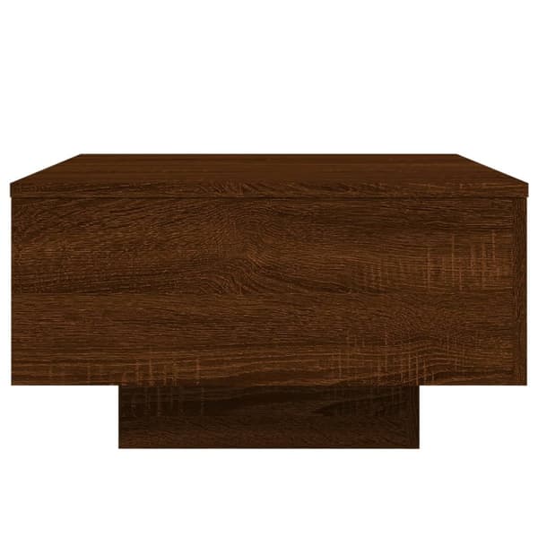 Soffbord med LED brun ek 55x55x31 cm
