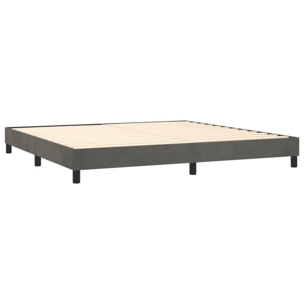 Ramsäng med madrass mörkgrå 200x200 cm sammet