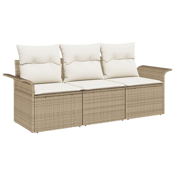 Soffset 3 st 3-Antal sittplatser Beige och gräddfärgad