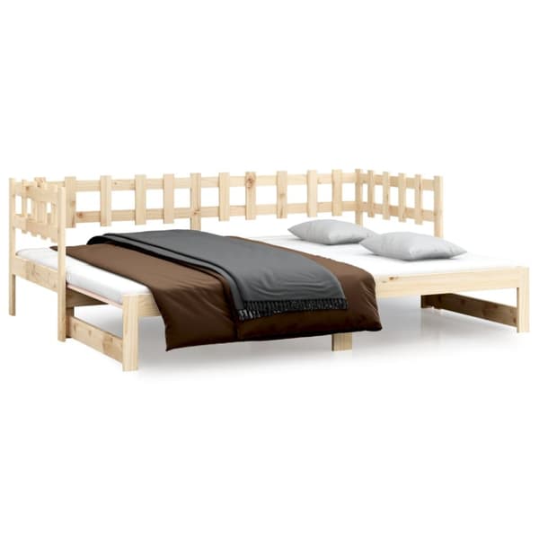 Utdragbar dagbädd 2x(90x200) cm massiv furu