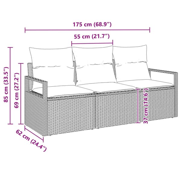 Trädgårdsoffset 3 st Beige och vit konstrotting