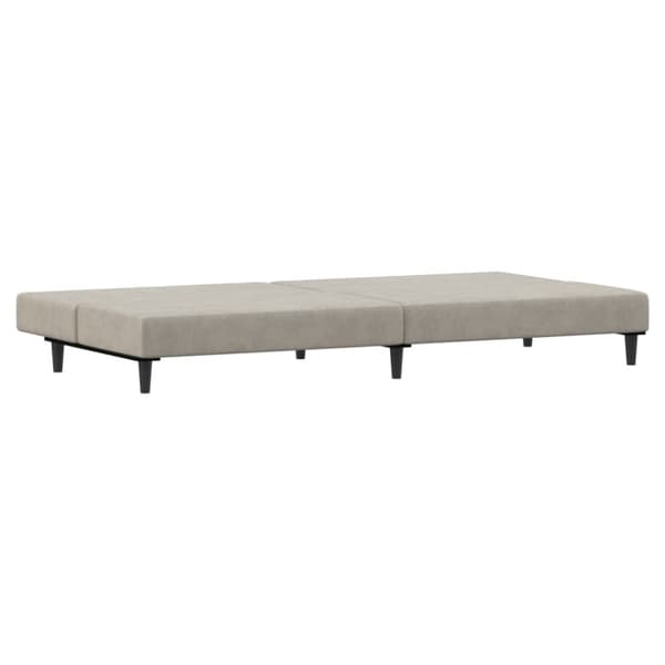 Bäddsoffa 2-sits ljusgrå sammet