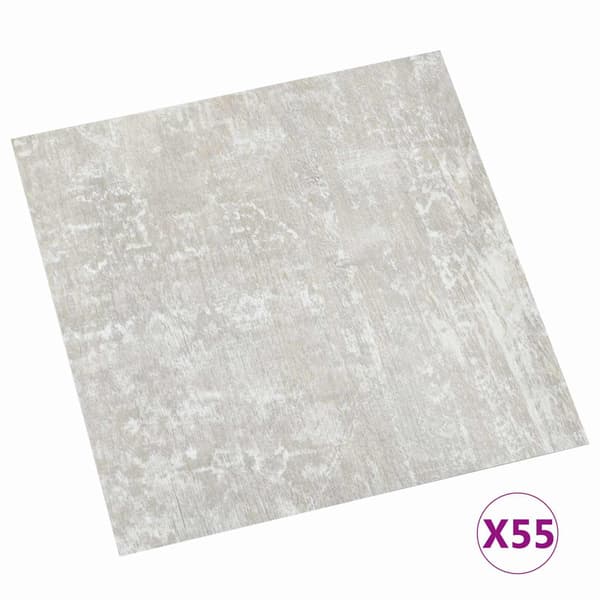 Golvplankor 55 pcs Ljusgrå 5,11 m² PVC