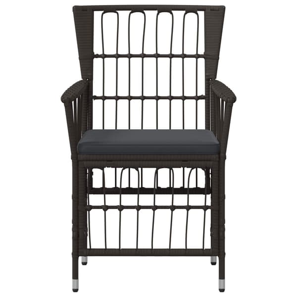 Trädgårdsstolar 2 st Svart PE rattan, Stål och Polyester Tyg