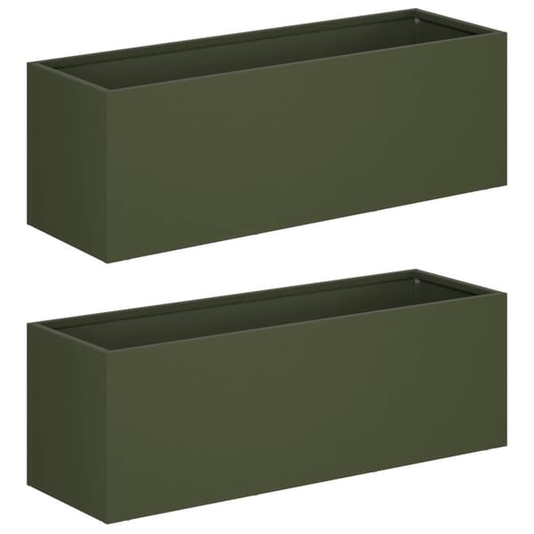 Trädgårdsplanterare 2 st Olivgrön 60 x 20 x 20 cm
