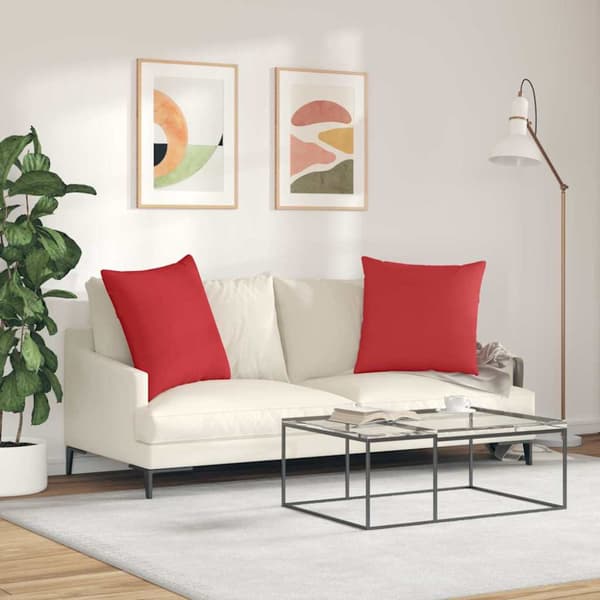 Sofakuddar 2 pcs Röd 80 x 80 cm tyg