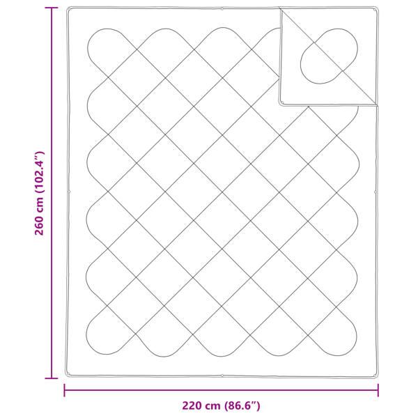 2-i-1 Duntäcke Vit 260 x 220 x 10 cm Polyester