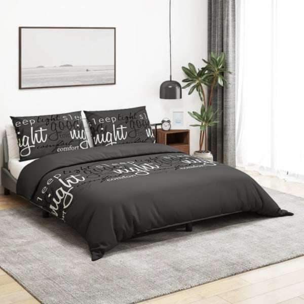 Bäddset svart 135x200 cm bomull
