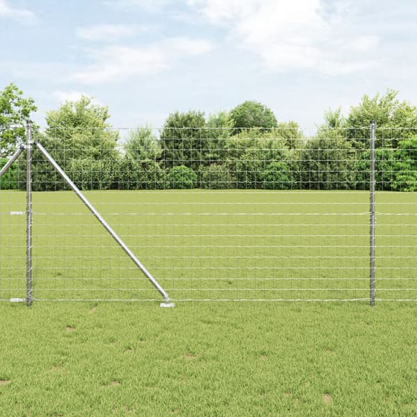 Stängsel med stolpe Silver 1,2 x 25 m Stål
