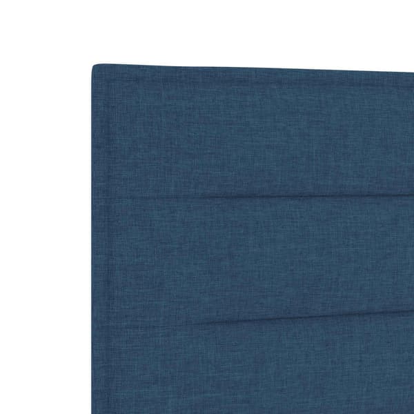 Boxspring säng med madrass och LED Blå 140 x 190 cm Tyg