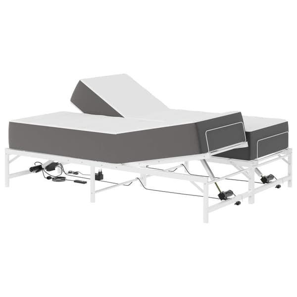 Elektrisk Justerbar Säng Ram Vit 140 x 190 cm Stål