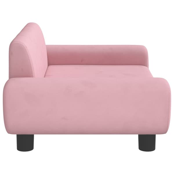 Hundbädd rosa 70x45x33 cm sammet