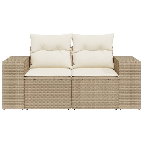 Trädgårdssoffa 2-sits med dynor konstrotting beige