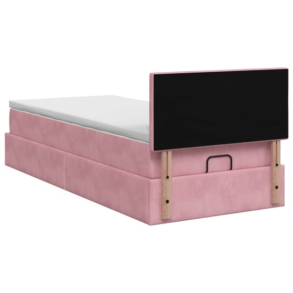 Ottoman säng med madrass Rosa 100 x 200 cm Sammet