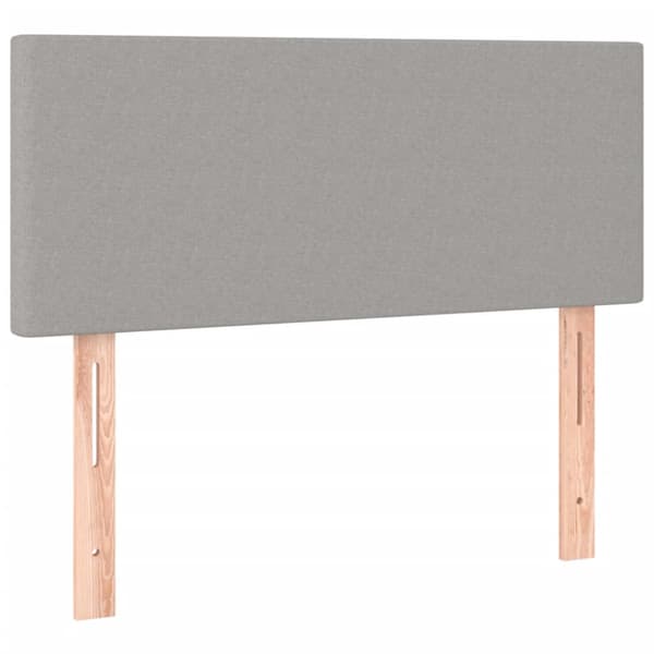 Ramsäng med madrass & LED ljusgrå 100x200 cm tyg