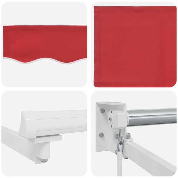 Utfällbar markis Röd 300 x 250 cm Polyester och aluminium