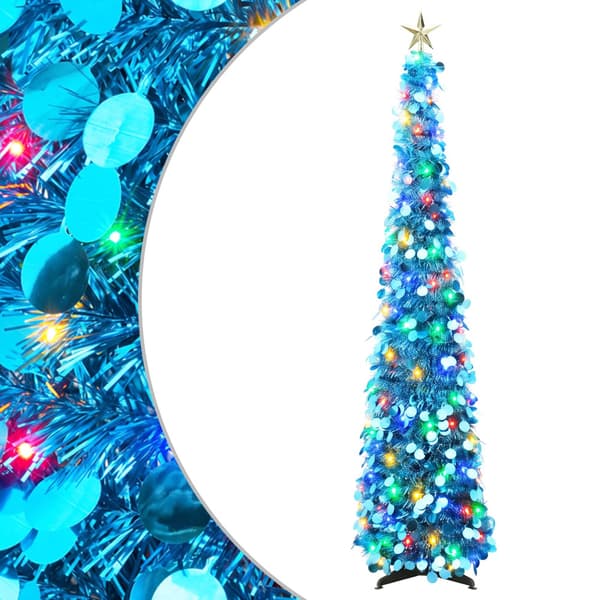 Pop-up-julgran med LED och stjärna i toppen 120 cm